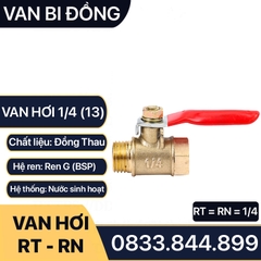 Van Khóa Đồng Phi 13, Van Hơi Ren Trong Ren Ngoài 1/4 (13) - Tay gạt