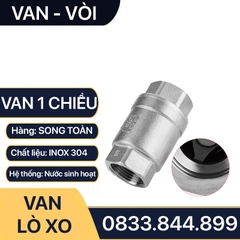 Van Một Chiều Lò Xo, Lúp Pê Một Chiều Lò Xo Inox 304