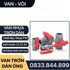 Van Nhựa Bi Tay Gạt Khóa Nước Nhựa PVC - Phân Loại Dán Ống