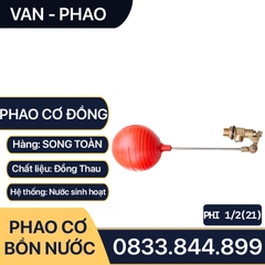 Van Phao Bồn Nước Đồng, Phao Cơ Đồng Thau Tự Động Ngắt Nước 21 27 34 - Đồng Thau