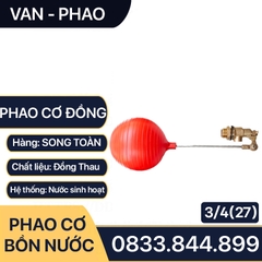 Van Phao Bồn Nước Đồng, Phao Cơ Đồng Thau Tự Động Ngắt Nước 21 27 34 - Đồng Thau