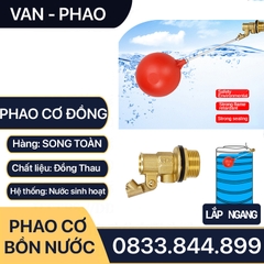 Van Phao Bồn Nước Đồng, Phao Cơ Đồng Thau Tự Động Ngắt Nước 21 27 34 - Đồng Thau