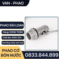 Van Phao Inox, Phao Cơ Inox Tự Động Ngắt Nước 21 27 34 42 49 60 - Inox SUS 304 (Hàng Đài Loan)