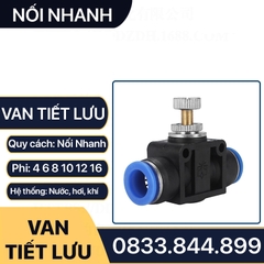 Van Tiết Lưu Khí Nén, Van Điều Áp PSA Nối Nhanh Cắm Ống Phun Sương Khí Nén