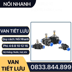 Van Tiết Lưu Khí Nén, Van Điều Áp PSA Nối Nhanh Cắm Ống Phun Sương Khí Nén