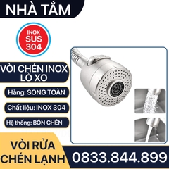 Vòi Rửa Chén Lò Xo Inox 304, Vòi Chén Cổ Lò Xo Tăng Áp Inox 304 Cổ 24mm - Chân ren 21