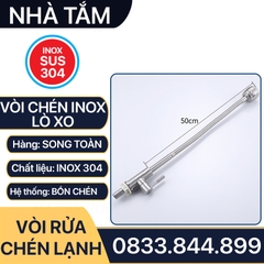 Vòi Rửa Chén Lò Xo Inox 304, Vòi Chén Cổ Lò Xo Tăng Áp Inox 304 Cổ 24mm - Chân ren 21