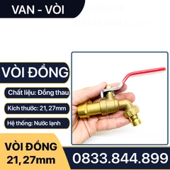 Vòi Đồng Ferroli, Vòi Xả Nước Đồng Thau Tay Gạt Ren Ngoài 21, 27