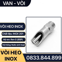 Vòi Heo Inox, Vòi Uống Nước Cho Heo Inox Bóng 201 - Ren 21 27