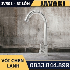 Vòi Rửa Chén Bát JV501 Cổ Lớn 24 Dùng Nước Lạnh JAVAKI | SUS 304 Cao Cấp Nhám Mờ