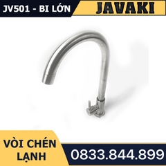 Vòi Rửa Chén Bát JV501 Cổ Lớn 24 Dùng Nước Lạnh JAVAKI | SUS 304 Cao Cấp Nhám Mờ