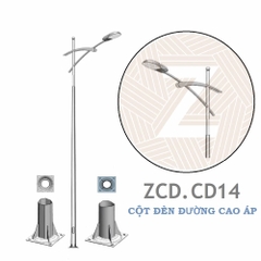 Cột Đèn Cao Áp Chiếu Sáng Đường Phố | Cần Đèn Đơn ZCD.CD14