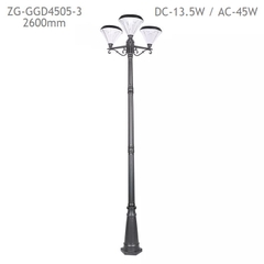 Cột Đèn Năng Lượng Mặt Trời ZG-GGD4505 ZALAA cao từ 1m-2m6 chiếu sáng cảnh quan sân vườn