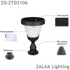 Đèn LED Năng Lượng Mặt Trời Trụ Cột Hàng Rào Trang Trí Sân Vườn Zalaa ZG-ZTD2106