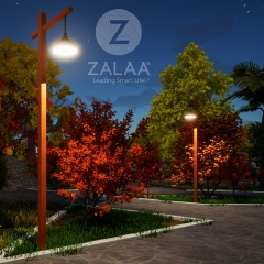 Cột Đèn Trang Trí Cảnh Quan Sân Vườn thiết kế độc đáo, Ốp gỗ tự nhiên Mã sản phẩm ZCV-H4500-D500