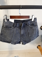 Quần jean short xẻ đùi đen B5025