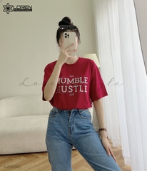 Áo thun nữ LOREN hình chữ đỏ A2680