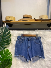 Quần jean short kiểu túi tua xanh B5024