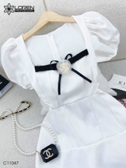 Đầm LOREN cổ vuông tay bồng C11047