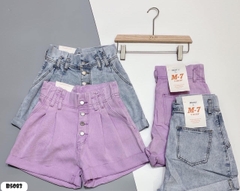 Quần kaki short nhiều nút tím B5083
