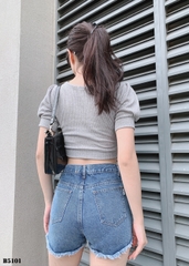 Quần jean short rách xanh B5101