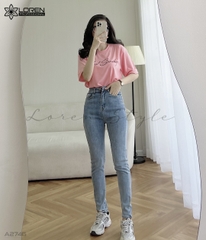 Áo thun nữ LOREN chữ Gust sunday hồng A2746