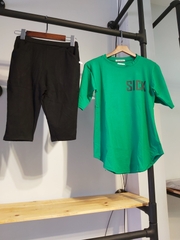 Sét thun nữ lửng sick xanh