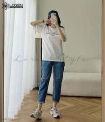 Áo thun nữ LOREN chữ Gust sunday trắng A2744