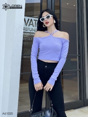 Áo nữ LOREN bo gân chéo cổ A61025