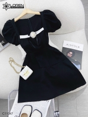 Đầm LOREN cổ vuông tay bồng C11047