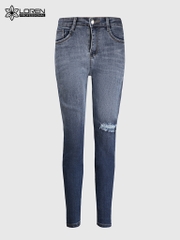 Quần jean nữ skinny LOREN lửng rách gối B51042