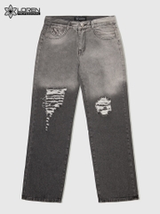 Quần jean nữ LOREN ống rộng wash B51062