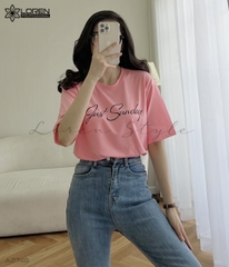Áo thun nữ LOREN chữ Gust sunday hồng A2746