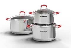 Bộ nồi inox Sunhouse SHG8185 5 đáy 3 chiếc