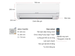 Điều hòa Mitsubishi 1 chiều 12.000BTU MS/MU-JS35VF