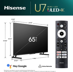 Tivi HISENSE 65 inches 65U7K MiniLED, QLED 4K, Vidaa OS, Tìm Kiếm Giọng Nói