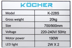 Máy hút mùi Kocher kính cong 90cm K-228S90