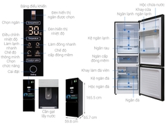 Tủ lạnh Aqua AQR-IW338EB.BS Inverter 288 lít