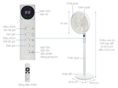 Quạt đứng thông minh Dreamer DC inverter DHA-SSF136 dùng được ac quy sử dụng như quạt tích điện