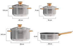 Bộ nồi Sunhouse SHG789 4 món