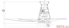 Quạt trần Panasonic có điều khiển 5 cánh F-60XDN