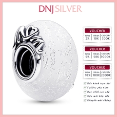 [Chính hãng] Charm bạc 925 cao cấp - Charm Glittery White Murano Glass Mom & Love thích hợp để mix vòng tay charm bạc cao cấp - DN537