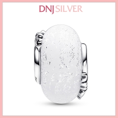 [Chính hãng] Charm bạc 925 cao cấp - Charm Glittery White Murano Glass Mom & Love thích hợp để mix vòng tay charm bạc cao cấp - DN537
