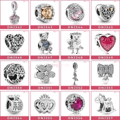 Charm bạc 925 cao cấp, bộ tổng hợp các mẫu charm bạc DNJ để mix vòng charm - Bộ sản phẩm từ DN342 đến DN357 - TH22