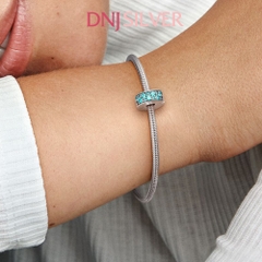 [Chính hãng] Charm bạc 925 cao cấp - Charm Teal Pavé Clip thích hợp để mix vòng tay charm bạc cao cấp - DN621