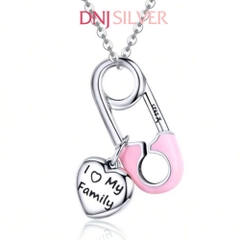 [Chính hãng] Charm bạc 925 cao cấp - Charm Safety Pin I Love My Family thích hợp để mix vòng tay charm bạc cao cấp - DN741