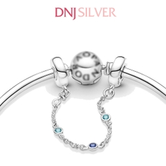 [Chính hãng] Charm bạc 925 cao cấp - Charm Triple Blue Stone Safety Chain thích hợp để mix vòng tay charm bạc cao cấp - DN594