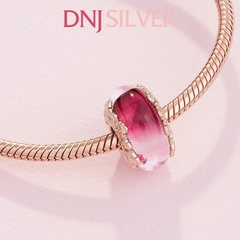 [Chính hãng] Charm bạc 925 cao cấp - Charm Pink Murano Glass & Leaves thích hợp để mix vòng tay charm bạc cao cấp - DN217