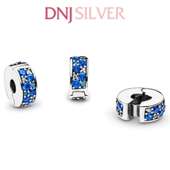 [Chính hãng] Charm bạc 925 cao cấp - Charm Blue Pavé Clip thích hợp để mix vòng tay charm bạc cao cấp - DN205