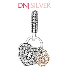 [Chính hãng] Charm bạc 925 cao cấp - Charm Pavé Heart Padlocks Dangle thích hợp để mix vòng tay charm bạc cao cấp - DN407